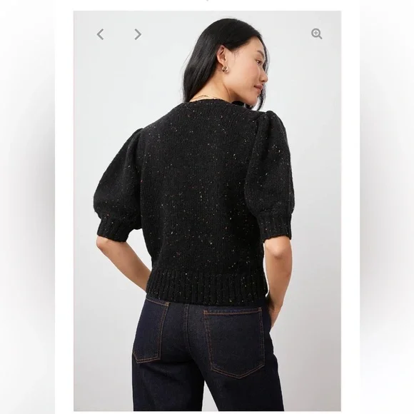 Rails Isla Black confetti Speckled wool blend Cardigan sweater - Picture 8 of 9